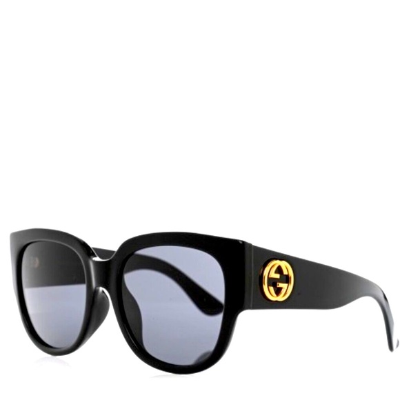 NWT GUCCI Sunglasses GG0142SA Black Square Gold G Logo + Case MSRP $550 - Picture 1 of 13